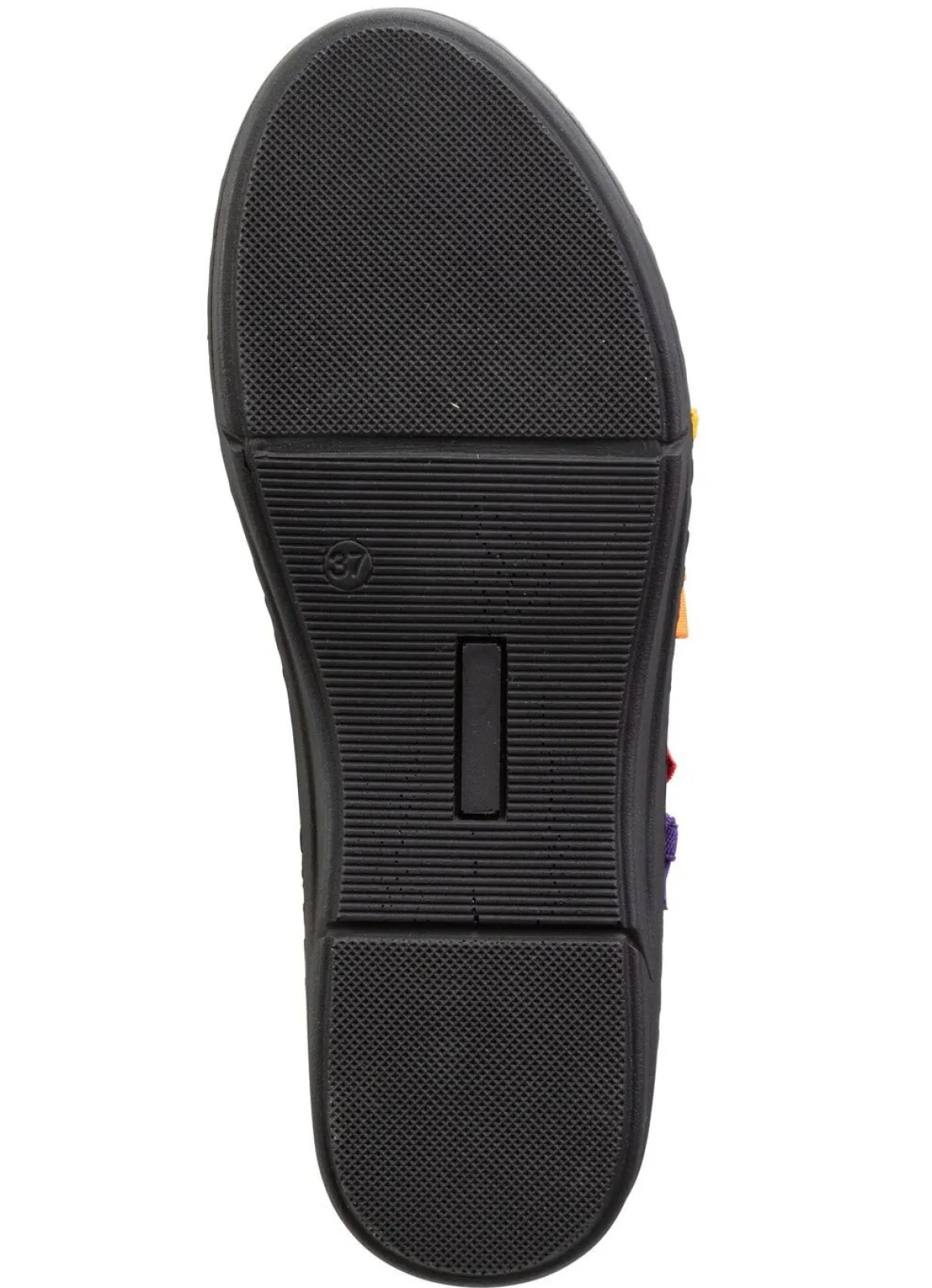 Andrea Conti Slipper mit bunten, dekorativ eingesetzten Gummizügen