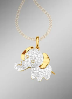 Anhänger Elefant mit 71 Diamanten