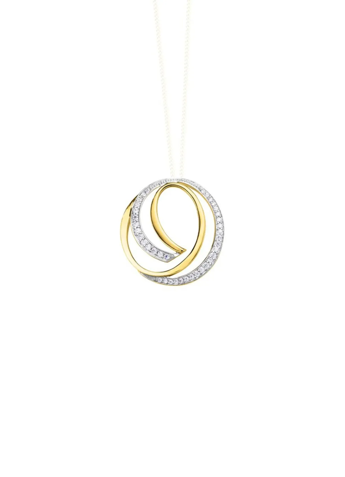 Anhänger in Bicolor mit Zirkonia
