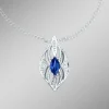 Anhänger mit Brillanten und echter blaue Safir
