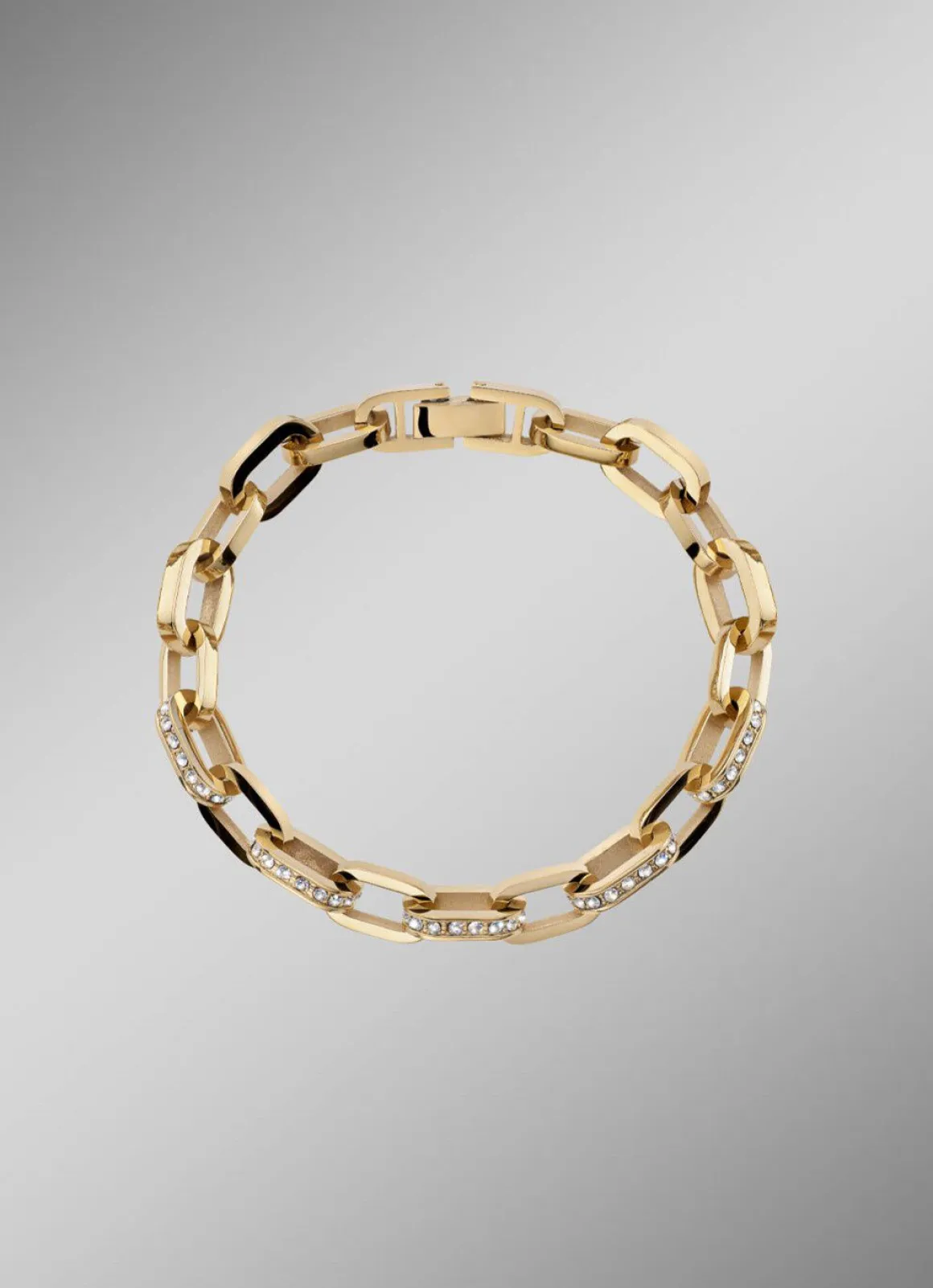 Armband aus vergoldetem Edelstahl mit Kristallen