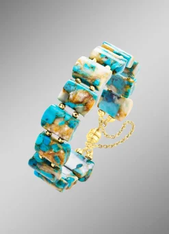 Armband mit beh. Türkis und beh. Perlmutt