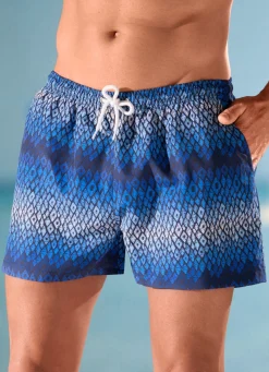 Badeshorts allover dessiniert, Microfaser