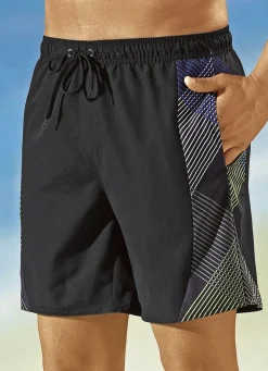 Badeshorts mit seitlichen Einsätzen, Microfaser