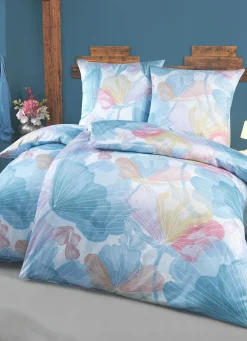 Beidseitig bedruckte Bettwäsche-Garnitur in Mako-Satin-Qualität