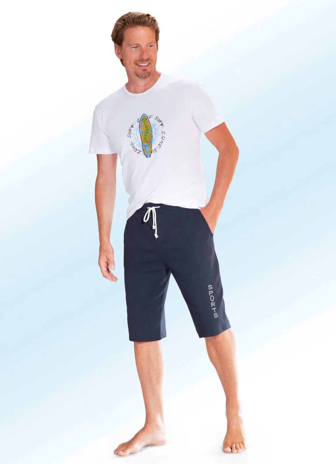 Bermuda mit breitem Bund in 4 Farben