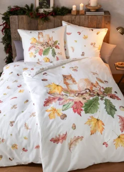Bettwäsche-Garnitur mit herbstlichen Motiven