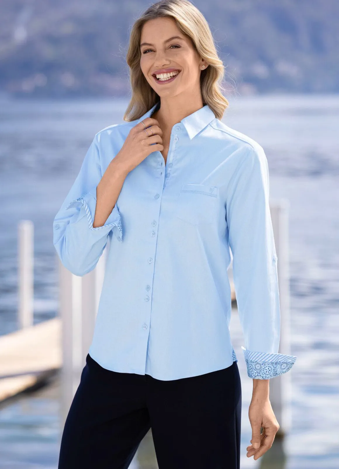 Bluse mit Hemdkragen