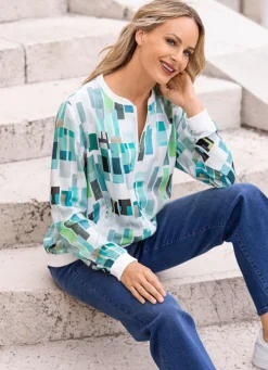 Blusenjacke mit dekorativem Rippenstrick