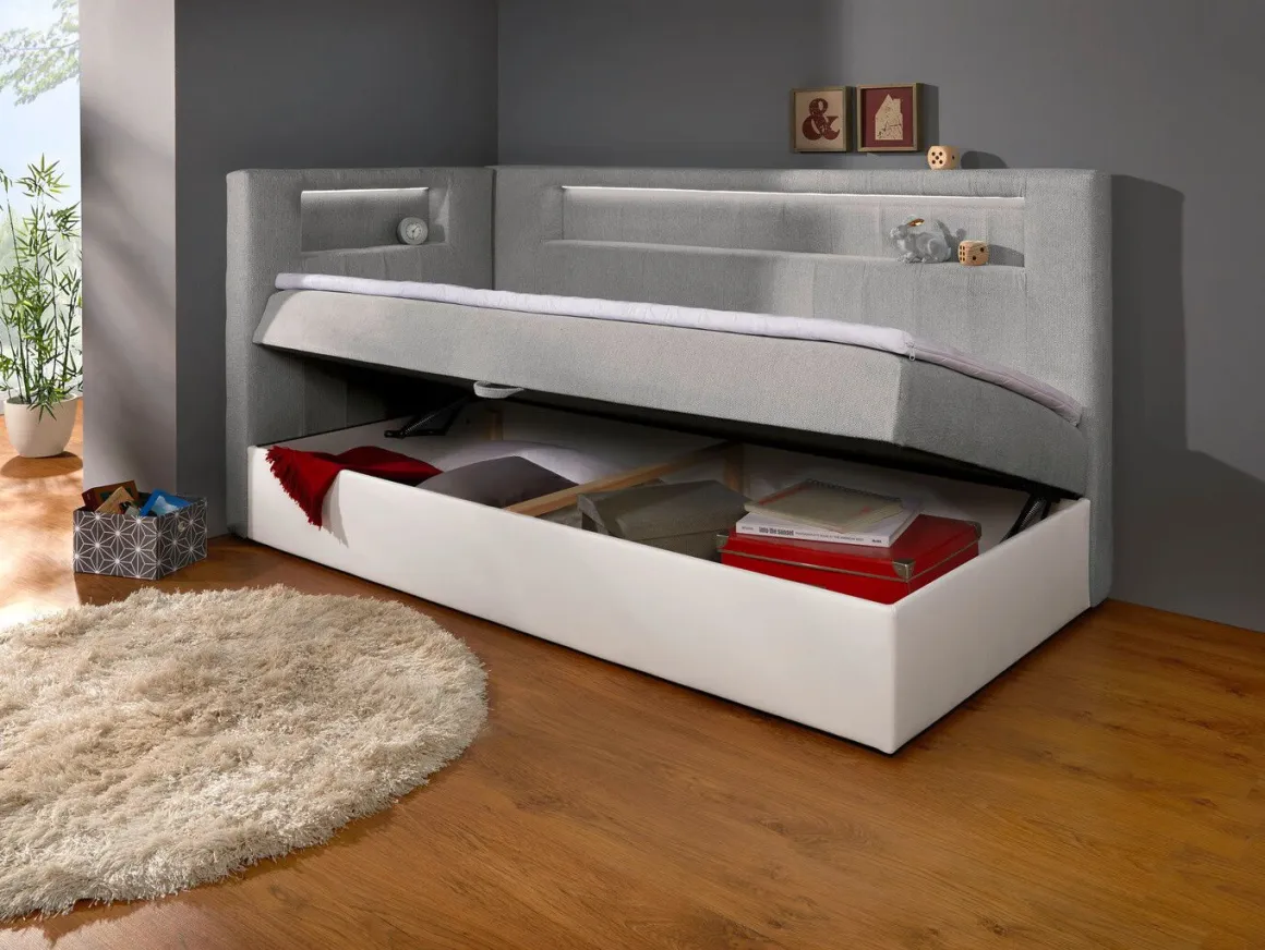 Boxspringbett mit integrierter LED-Beleuchtung