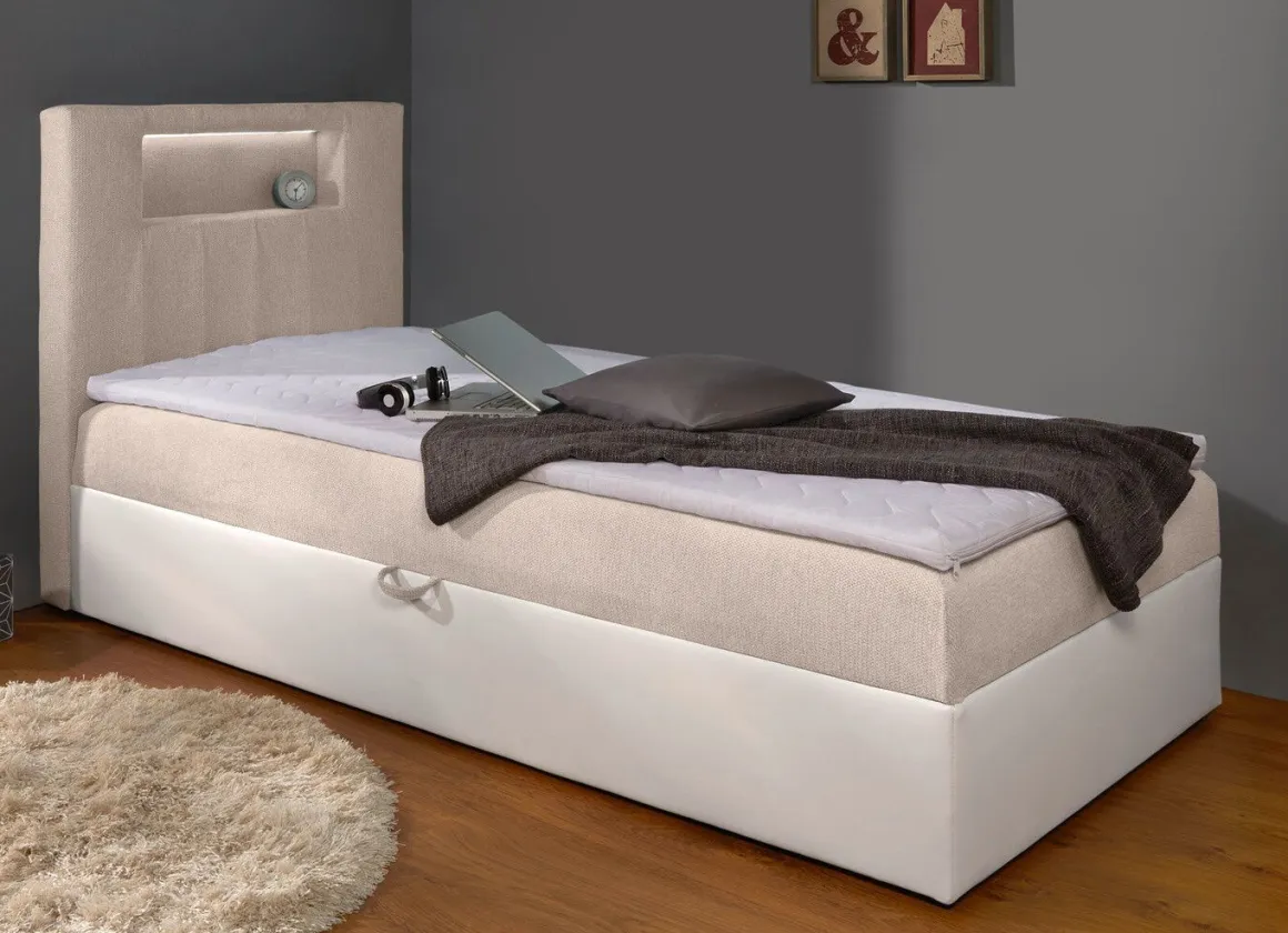 Boxspringbett mit integrierter LED-Beleuchtung