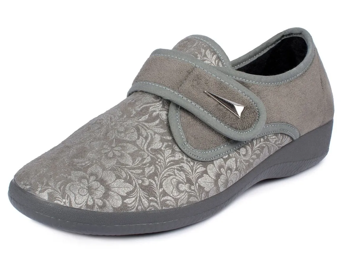 Damen Klett-Halbschuh im Blüten-Design