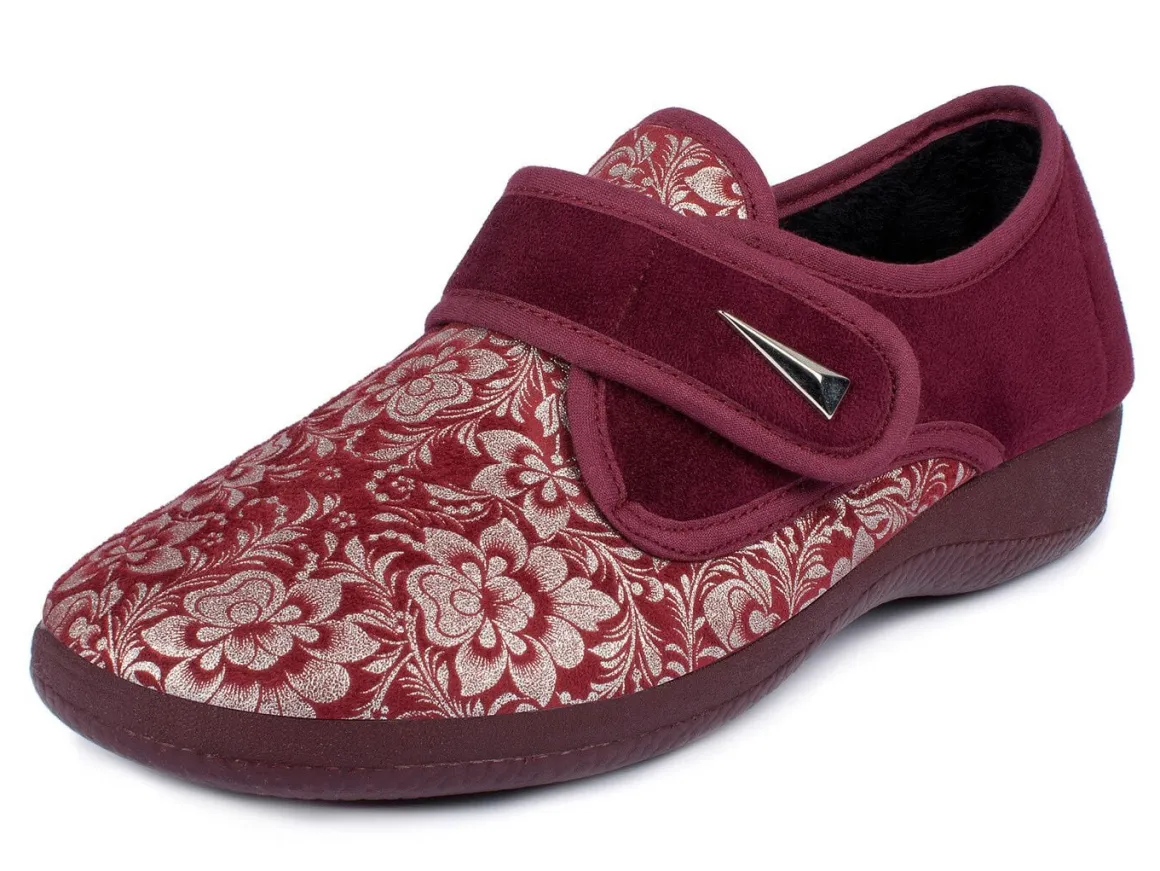 Damen Klett-Halbschuh im Blüten-Design