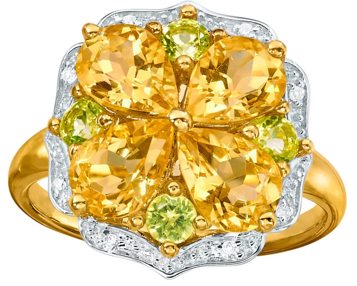 Damenring im Blumen-Design