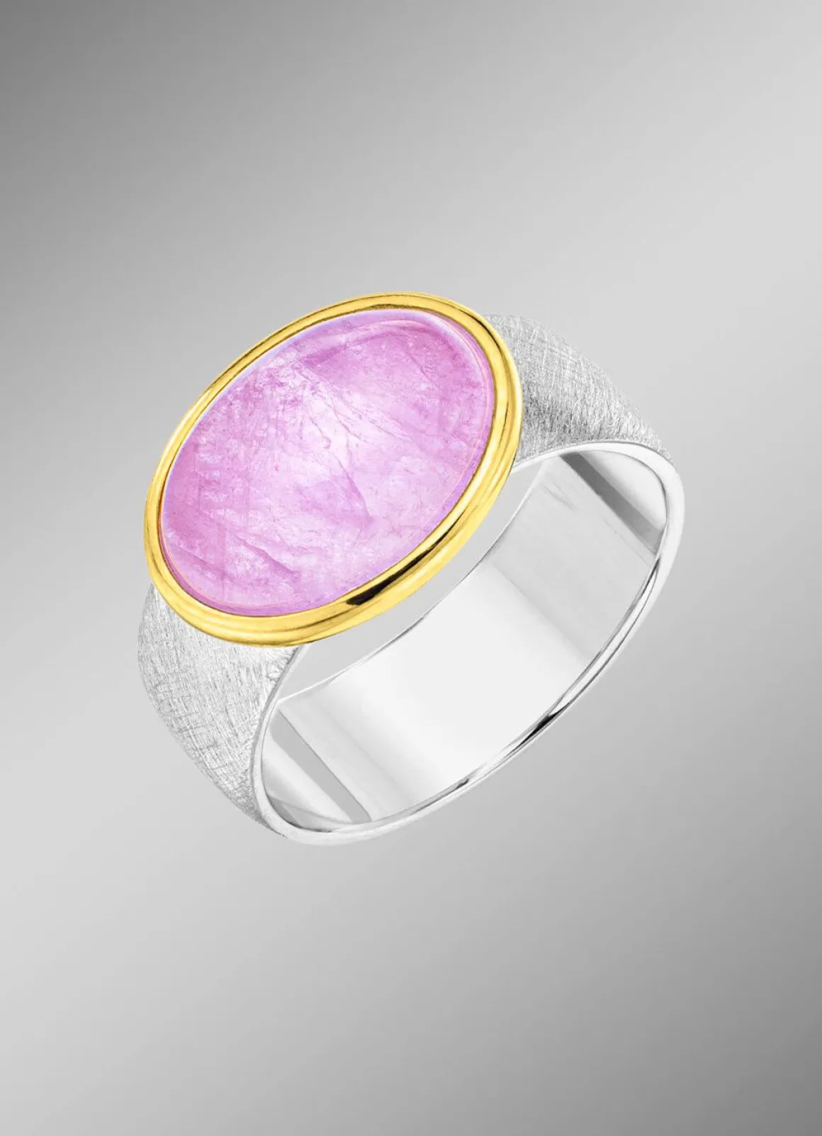 Damenring in Bicolor mit Milky-Kunzit