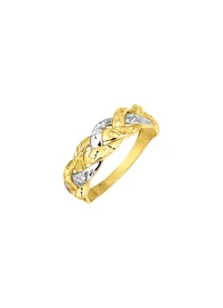 Diamantierter Damenring in Bicolor