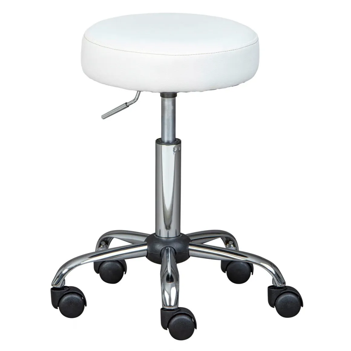 Drehhocker mit chromfabenem Gestell