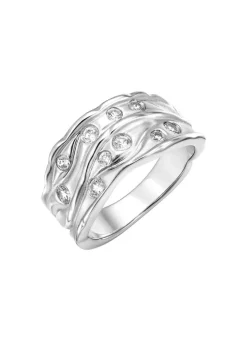 Eleganter Damenring mit synth. Zirkonia