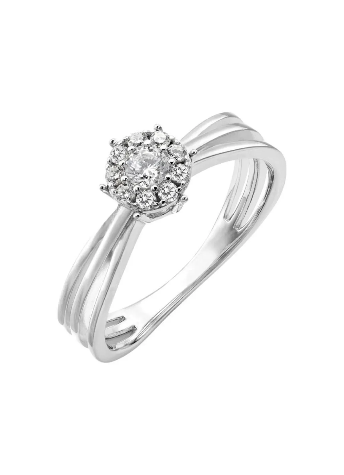 Eleganter Damenring mit synth. Zirkonia