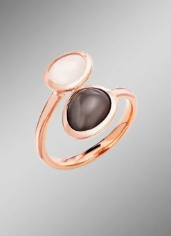 Eleganz in Roségold – Damenring mit echtem Mondstein