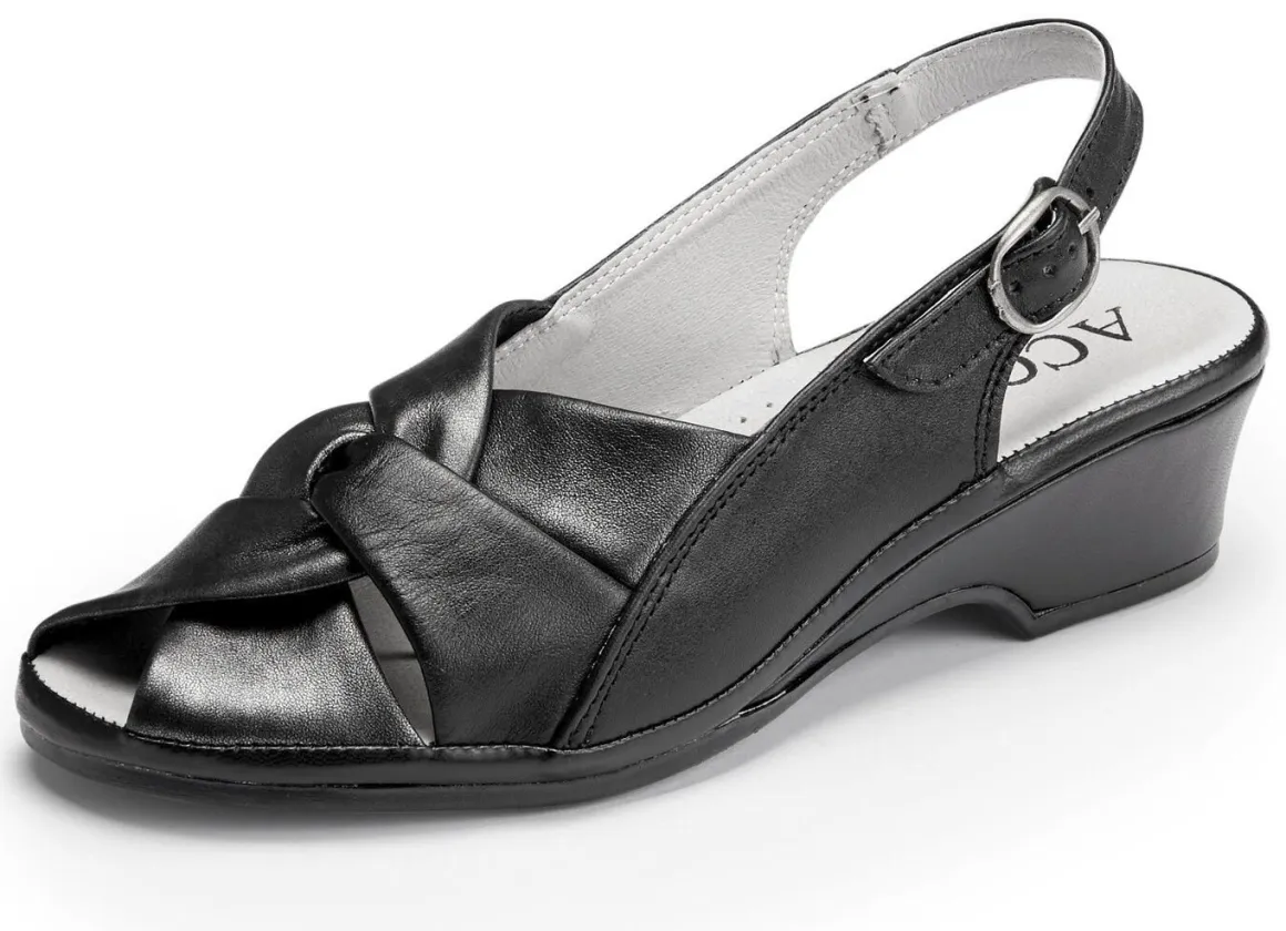 ELENA EDEN, elegante Damen-Sandalen, Weite G, aus Leder