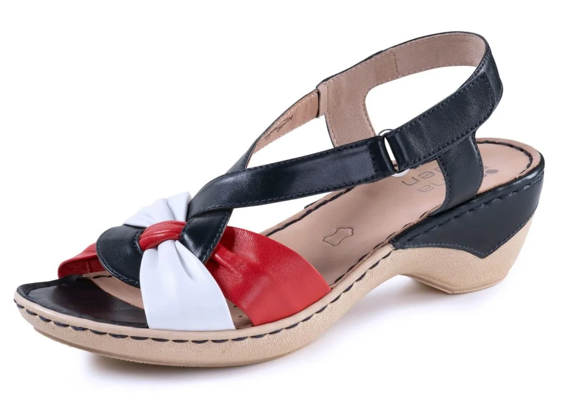 ELENA EDEN, elegante Damen-Sandaletten, Weite H, mit Klettspange