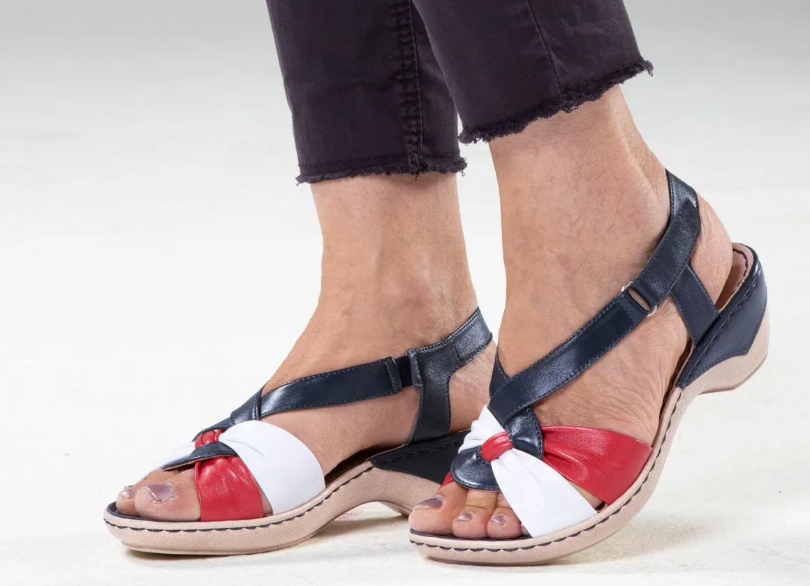 ELENA EDEN, elegante Damen-Sandaletten, Weite H, mit Klettspange