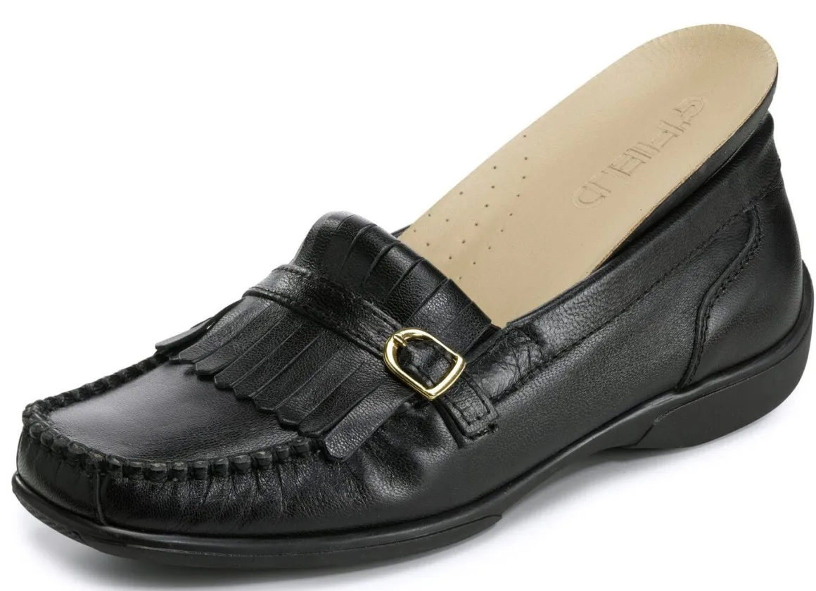 ELENA EDEN, klassische Damen-Slipper, Weite H, mit herausnehmbarem Lederfußbett