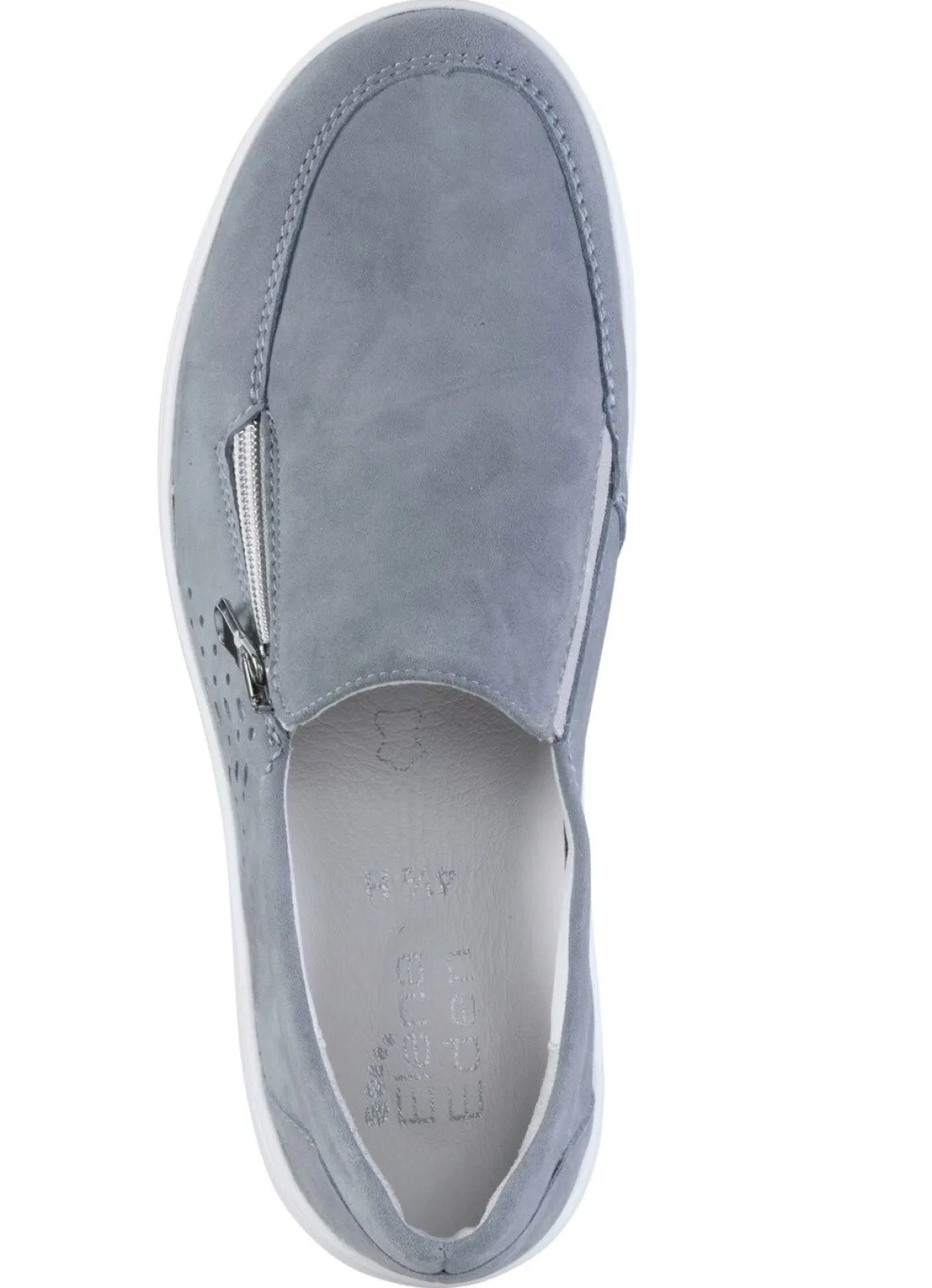 ELENA EDEN Slipper aus hochwertigem Veloursleder mit Zier-Perforation