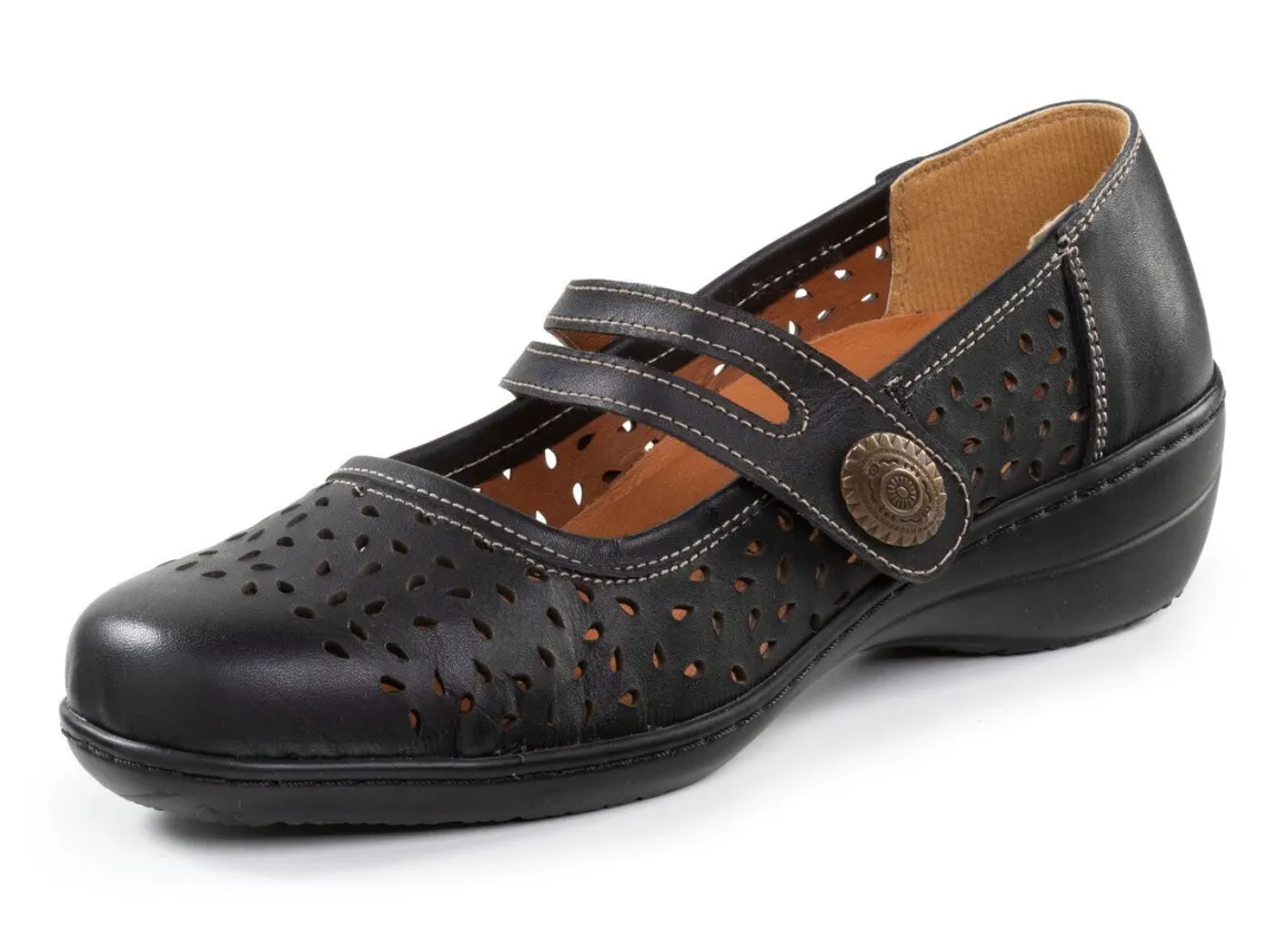 ELENA EDEN, sommerliche Damen-Spangenschuhe, Weite H, mit herausnehmbarem Fußbett