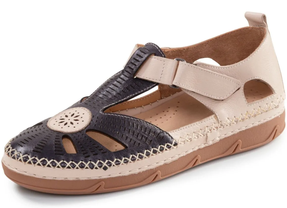 ELENA EDEN, sommerliche Damen-Slipper, Weite H, mit herausnehmbarem Fußbett