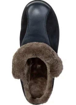 ELENA EDEN, warme Damen-Hausschuhe, Weite H, mit Lammfell