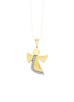 Engel-Anhänger aus Gold mit Zirkonia