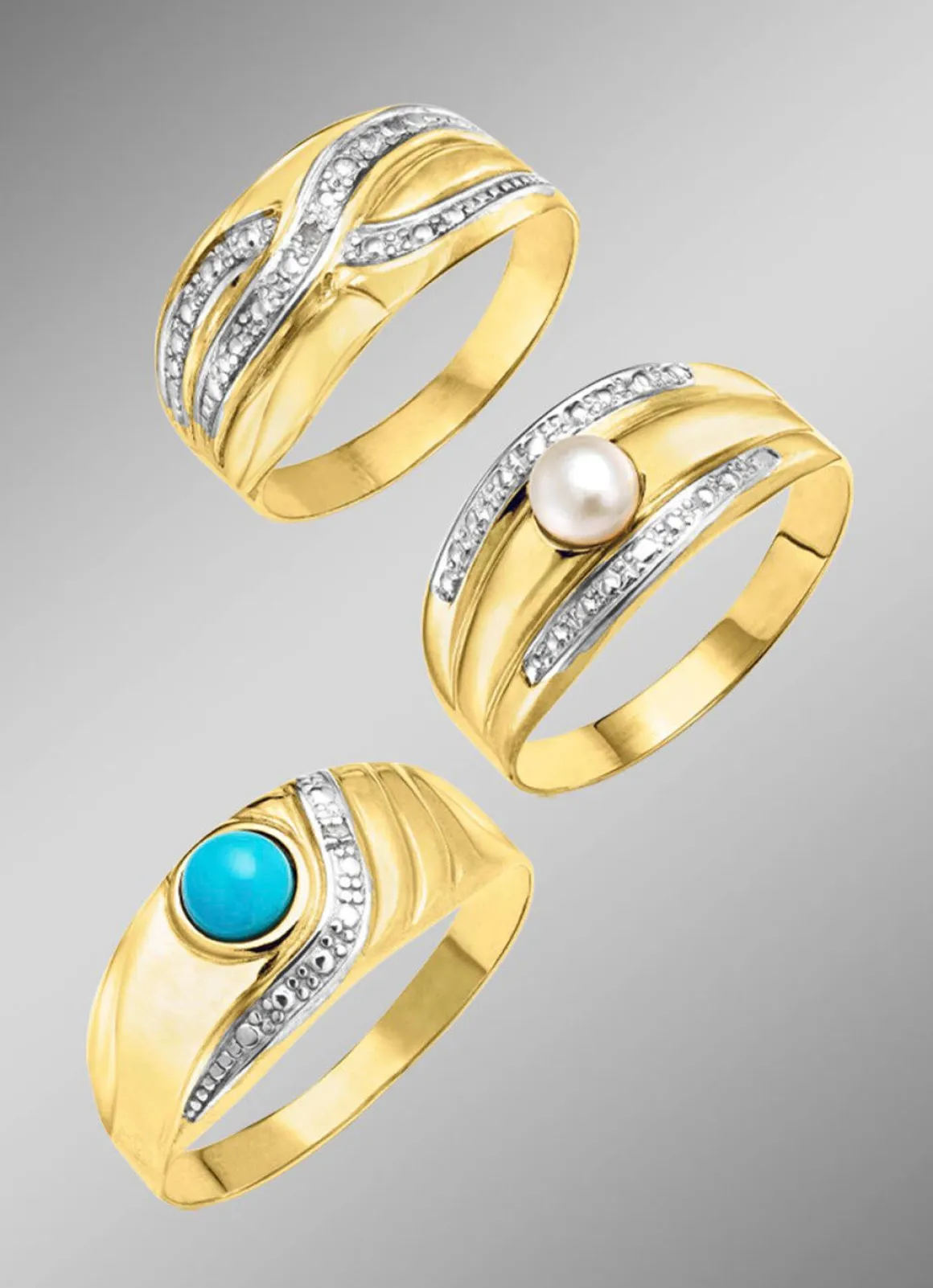 Exklusives Damenring-Set in Bicolor