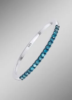 Exquisiter Damenring mit blauen Diamanten