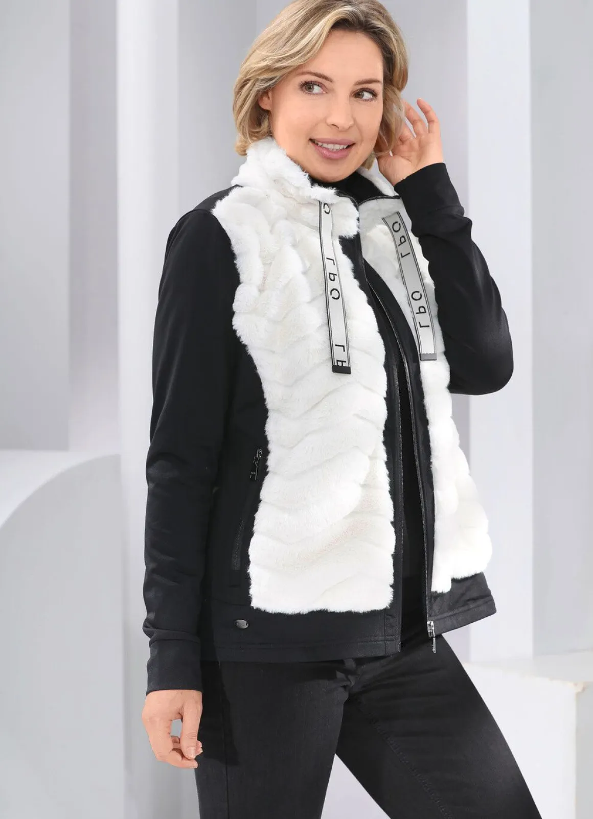 Fleecejacke im aktuellen Materialmix