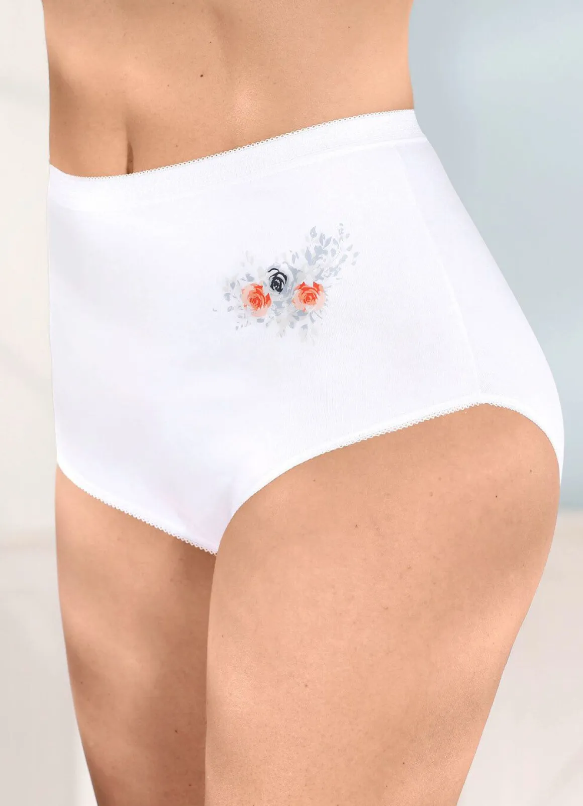 Fünferpack Slips mit Blumemotiv