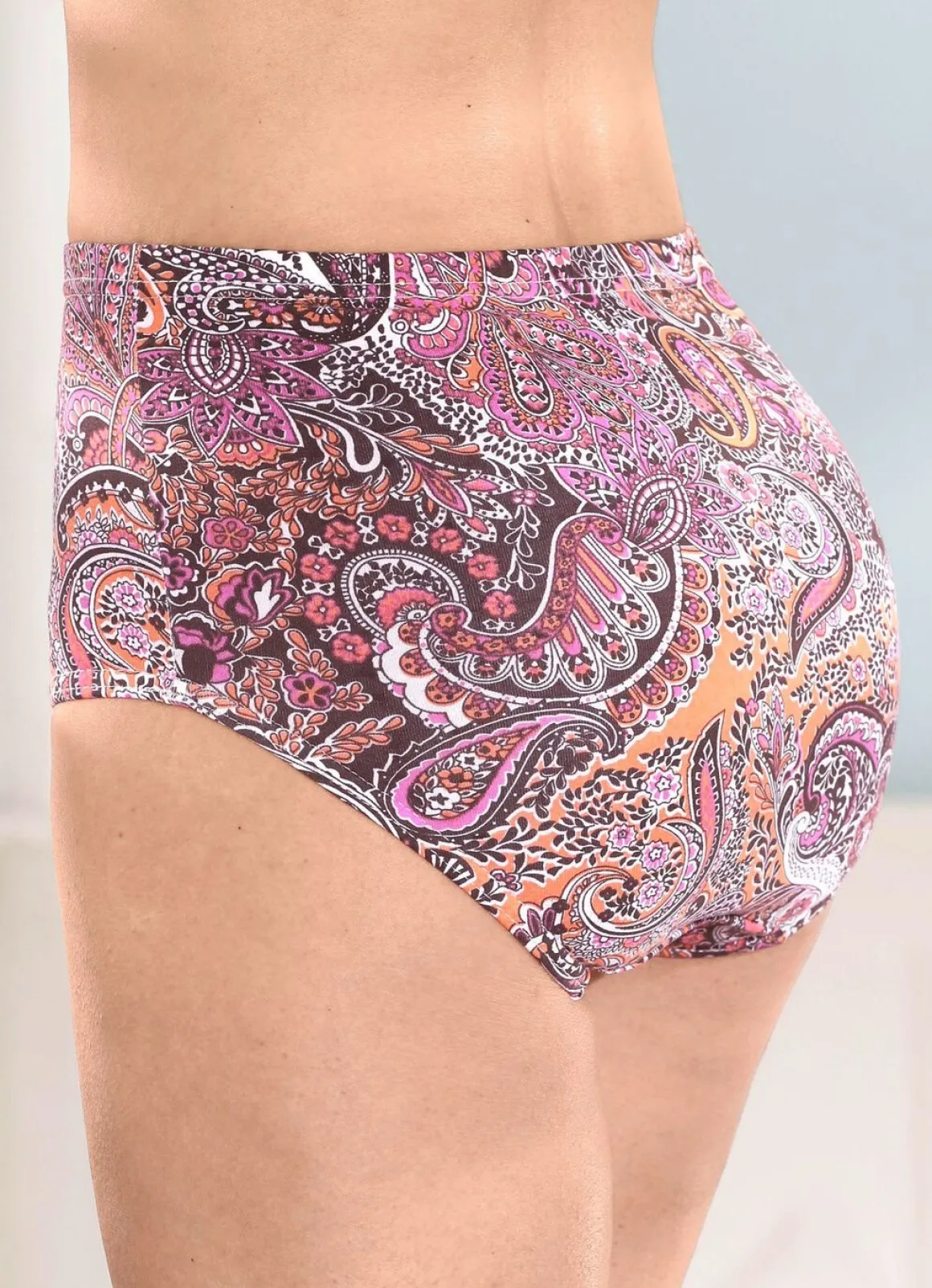 Fünferpack Slips mit Paisley-Dessin