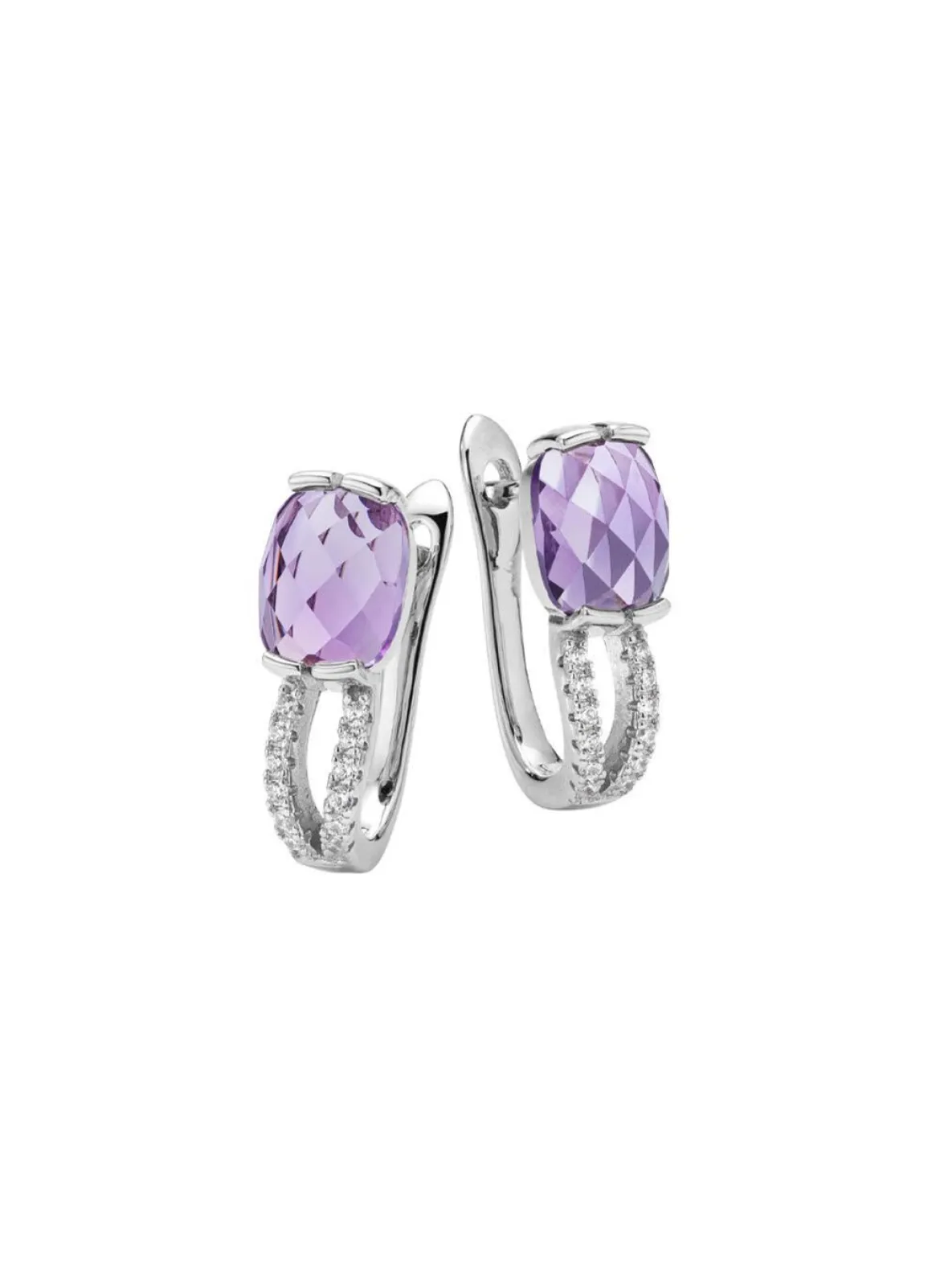 Funkelnde Eleganz: Ohrstecker mit echt Amethyst-