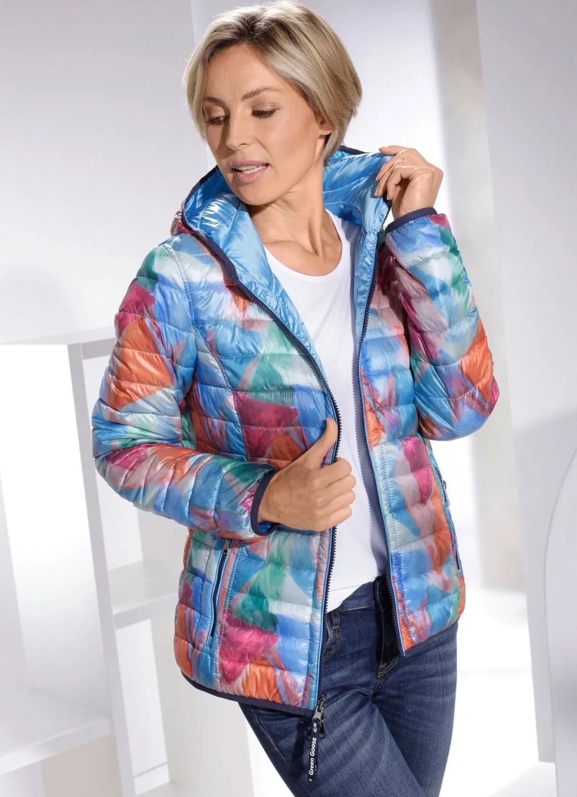 Funktions-Wendejacke mit fester Kapuze