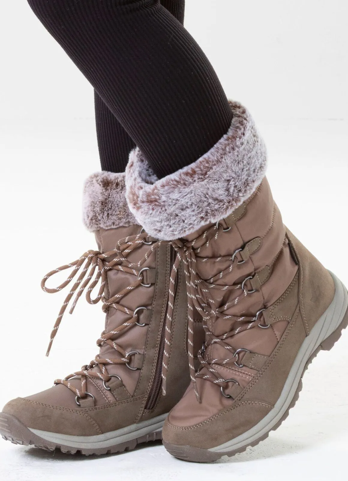 Gefütterte Damen-Stiefel, Winterschuhe, mit Reißverschluss