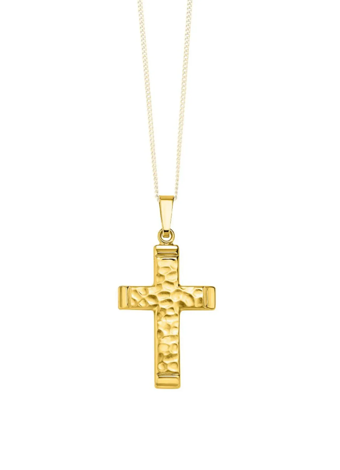 Gehämmerter Kreuz-Anhänger aus Gold