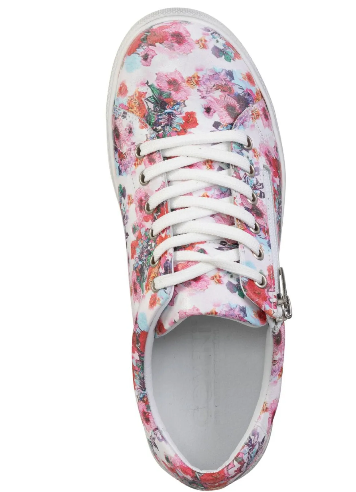 Gemini Schnür-Sneaker aus beschichtetem, floral bedrucktem Nappaleder