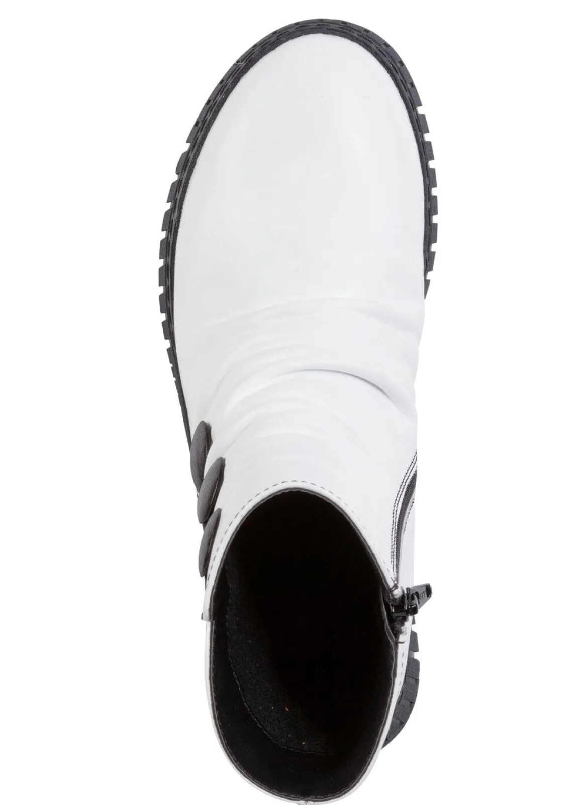 Gemini Stiefelette mit Raffung und dekorativen Knöpfen