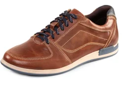 GINO GALANTE, klassische Herren-Schnürschuhe, mit blauem Besatz