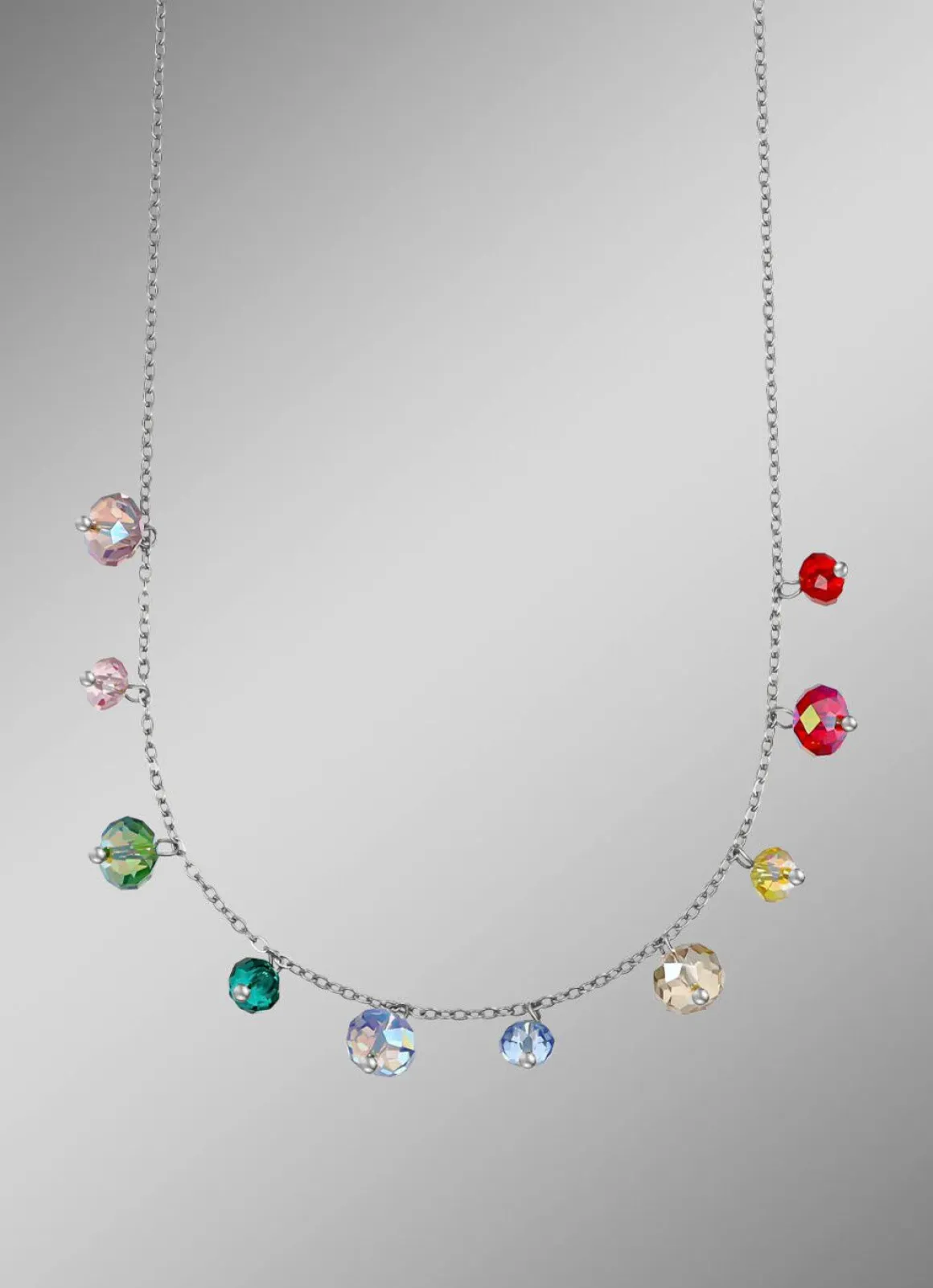Halskette mit bunten Swarovski®-Kristallen