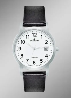 Herrenuhr mit Titangehäuse und Lederband