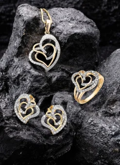 Herz-Damenring mit 68 Diamanten