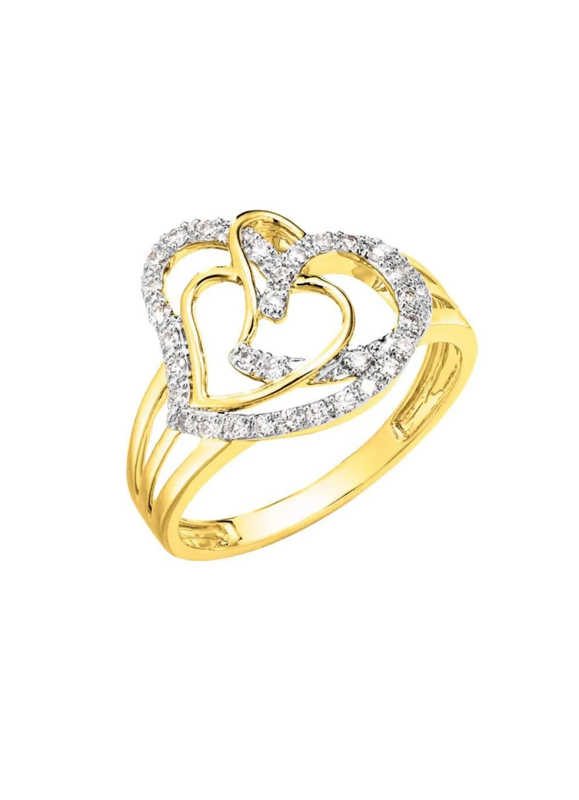 Herz-Damenring mit 68 Diamanten
