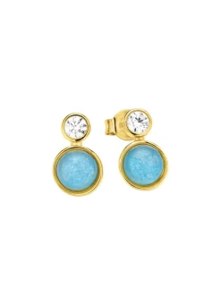 Himmlische Eleganz: Ohrstecker mit echten blauen Chalcedonen